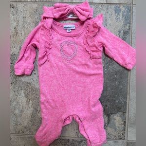 Baby girls pink footless sleep and play